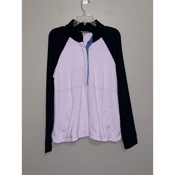 Talbots Slub Terry Pullover Sweatshirt Colorblock Raglan UPF Stretch Gym Large - Picture 4 of 15